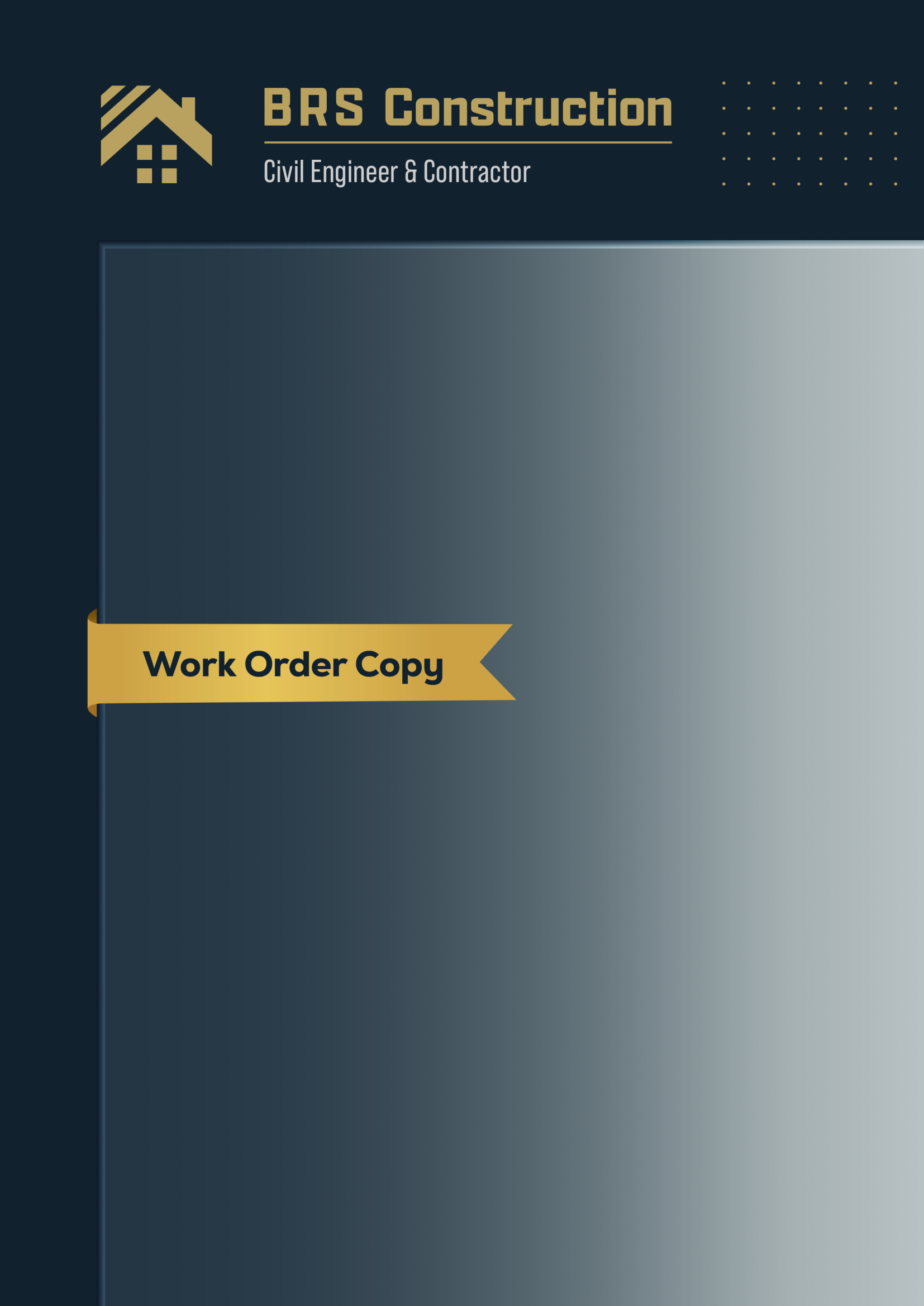 Official Work Order Sample & Credentials